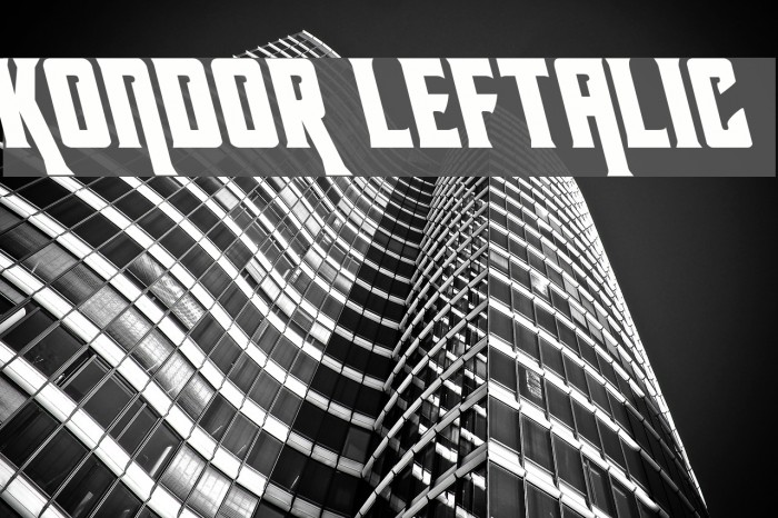 Kondor Leftalic Font examples
