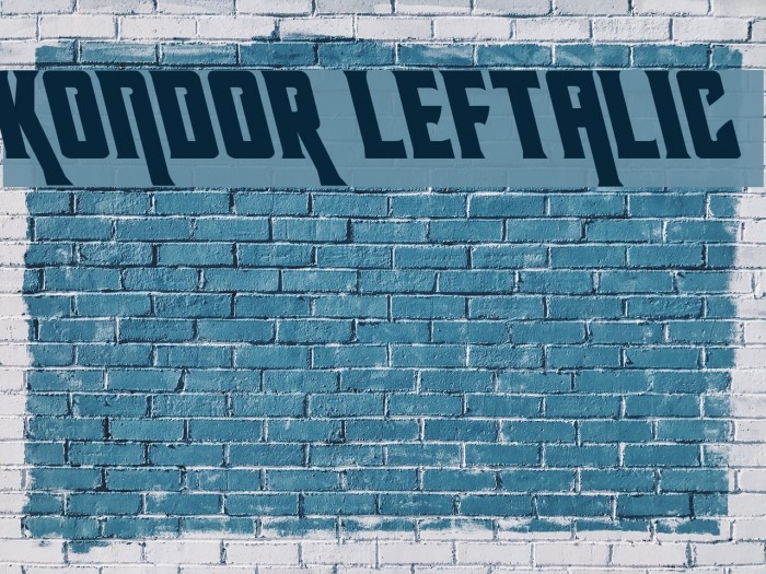 Kondor Leftalic Font examples