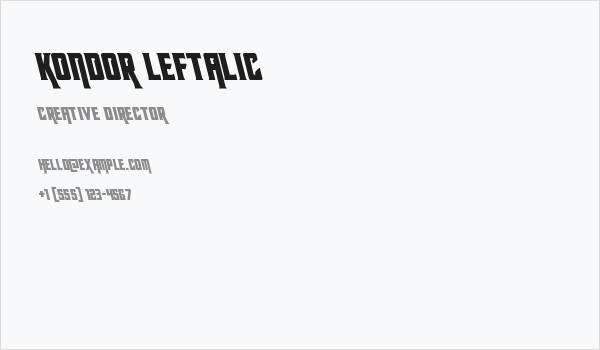 Kondor Leftalic Business Card