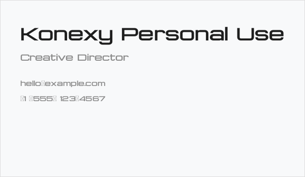 Konexy Personal Use Business Card