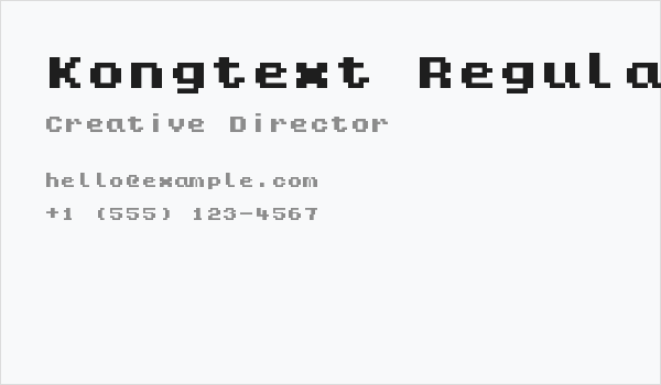 Kongtext Regular Business Card