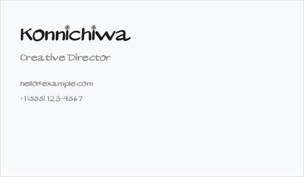 Konnichiwa Business Card