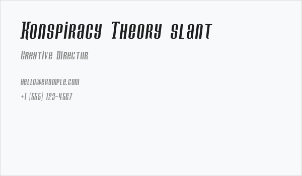 Konspiracy Theory slant Business Card