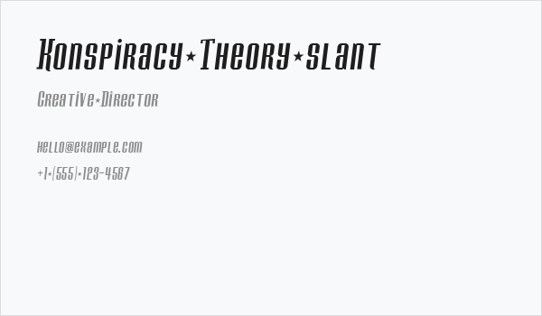 Konspiracy Theory slant Business Card