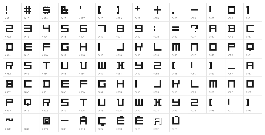 Konstructiv Character Map