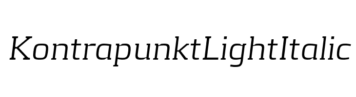 KontrapunktLightItalic Font