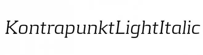 KontrapunktLightItalic  font caratteri gratis