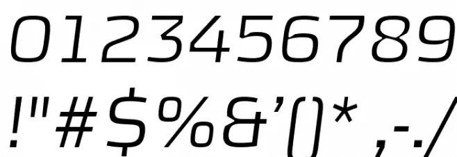 KontrapunktLightItalic Font OTHER CHARS