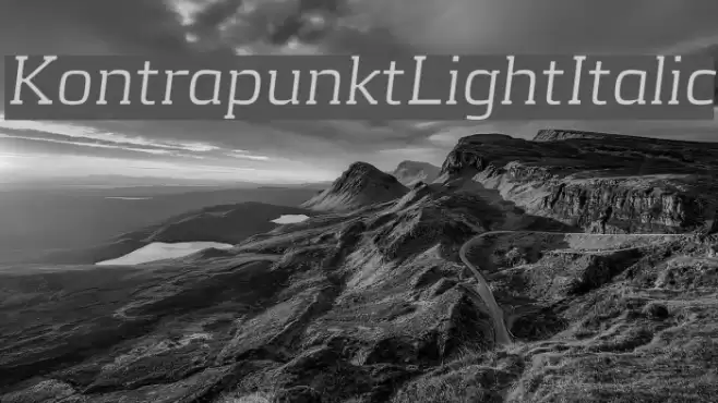 KontrapunktLightItalic Font examples