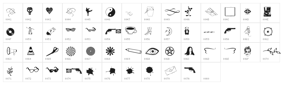 Kool Ding Character Map