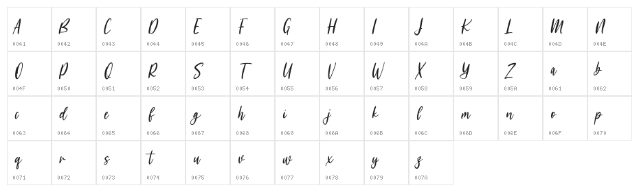 Koolkids Free Regular Character Map