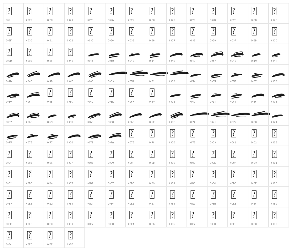 KoonamieSwash Character Map