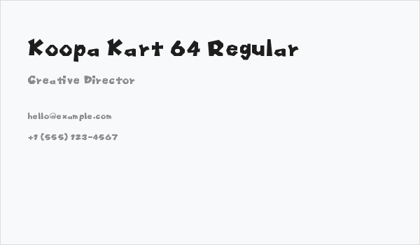 Koopa Kart 64 Regular Business Card