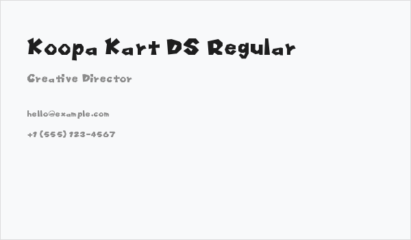 Koopa Kart DS Regular Business Card