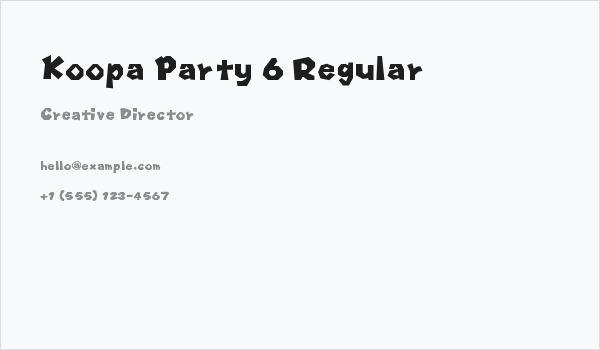 Koopa Party 6 Regular Business Card