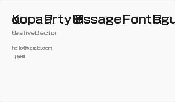 Koopa Party 8 Message Font Regular Business Card