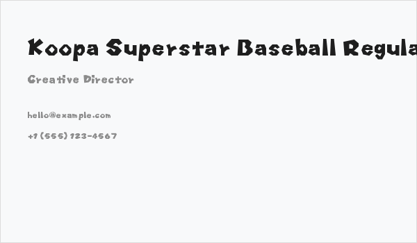 Koopa Superstar Baseball Regular Business Card