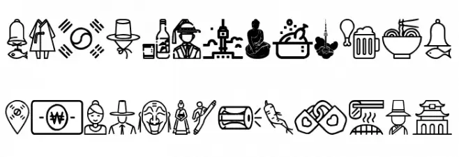 Korean Icons Fonte MAIÚSCULAS