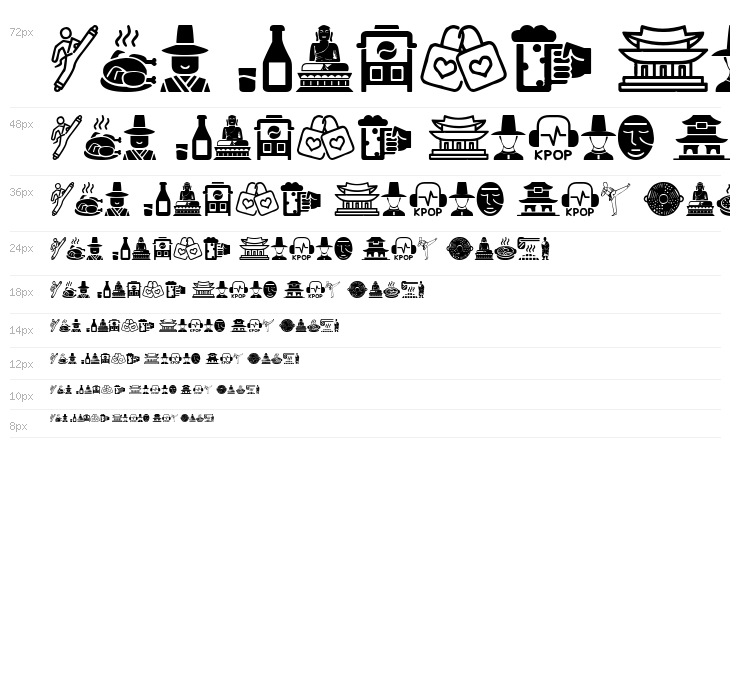 Korean Icons Waterfall