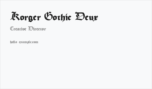 Korger Gothic Deux Business Card