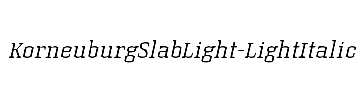 KorneuburgSlabLight-LightItalic  フリーフォントのダウンロード