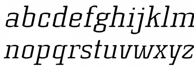 KorneuburgSlabLight-LightItalic 字体 小写