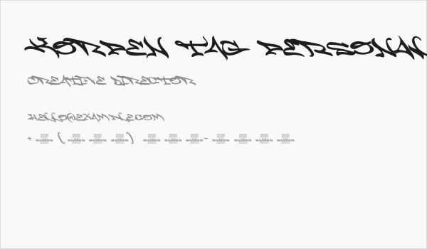 Korpen Tag PERSONAL USE Regular Business Card