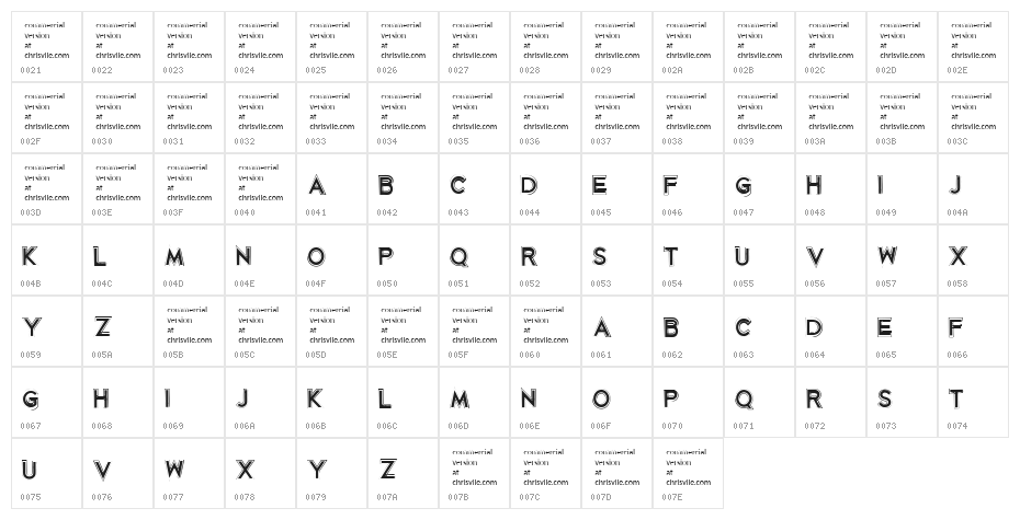 Korriban Regular Character Map