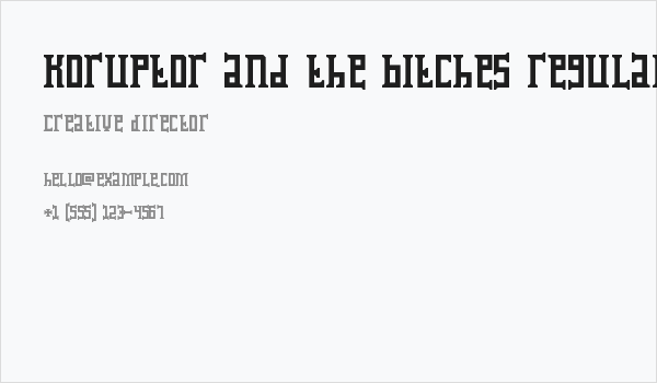 Koruptor and the Bitches Regular Business Card