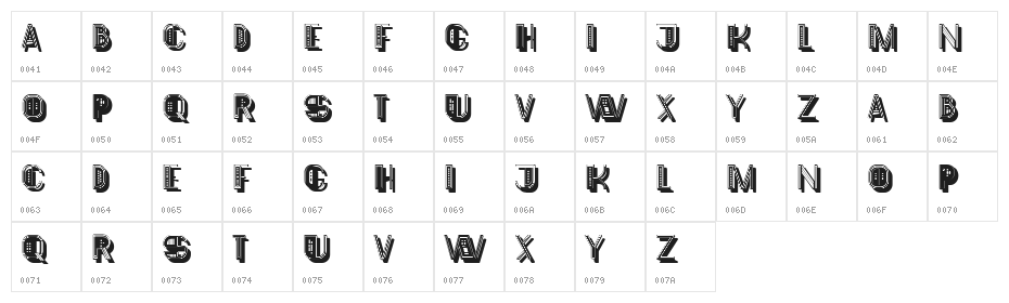 Koshas Regular Character Map