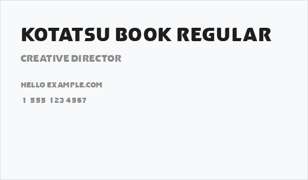 Kotatsu Book Regular Business Card