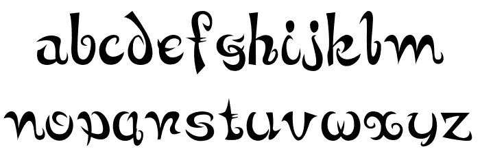 Koushin Regular Schriftart Kleinbuchstaben