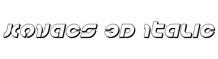Kovacs 3D Italic  フリーフォントのダウンロード
