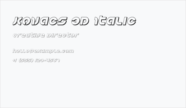 Kovacs 3D Italic Business Card
