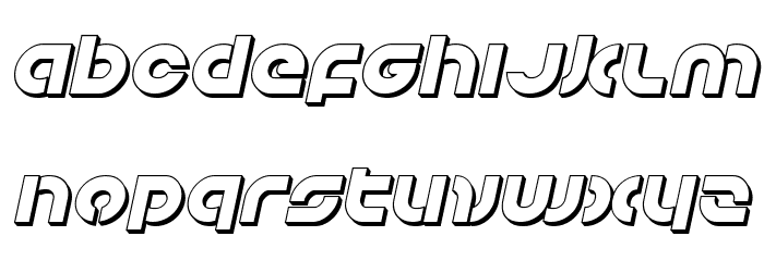 Kovacs 3D Italic Font LOWERCASE
