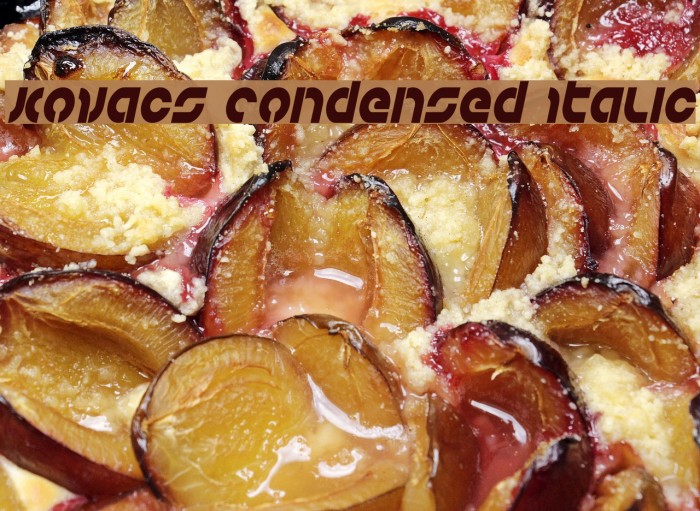 Kovacs Condensed Italic Font examples