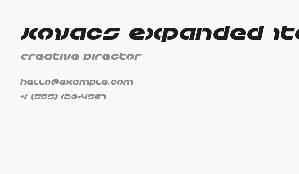 Kovacs Expanded Italic Business Card