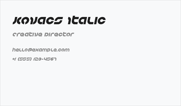 Kovacs Italic Business Card