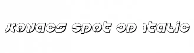 Kovacs Spot 3D Italic  Скачать бесплатные шрифты
