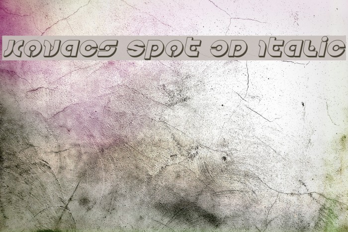 Kovacs Spot 3D Italic Font examples