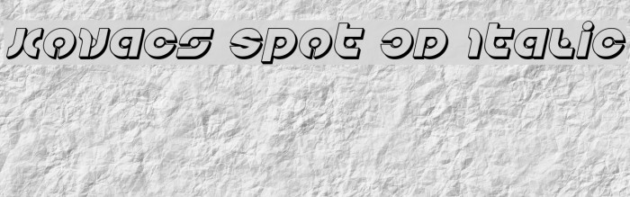Kovacs Spot 3D Italic Font examples