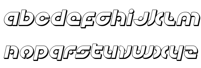 Kovacs Spot 3D Italic Font LOWERCASE