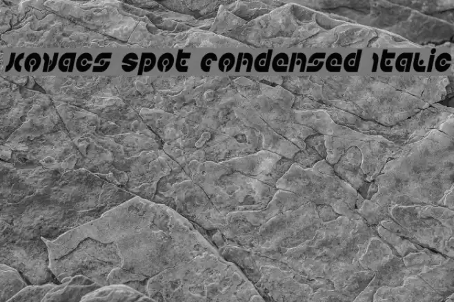Kovacs Spot Condensed Italic Font examples