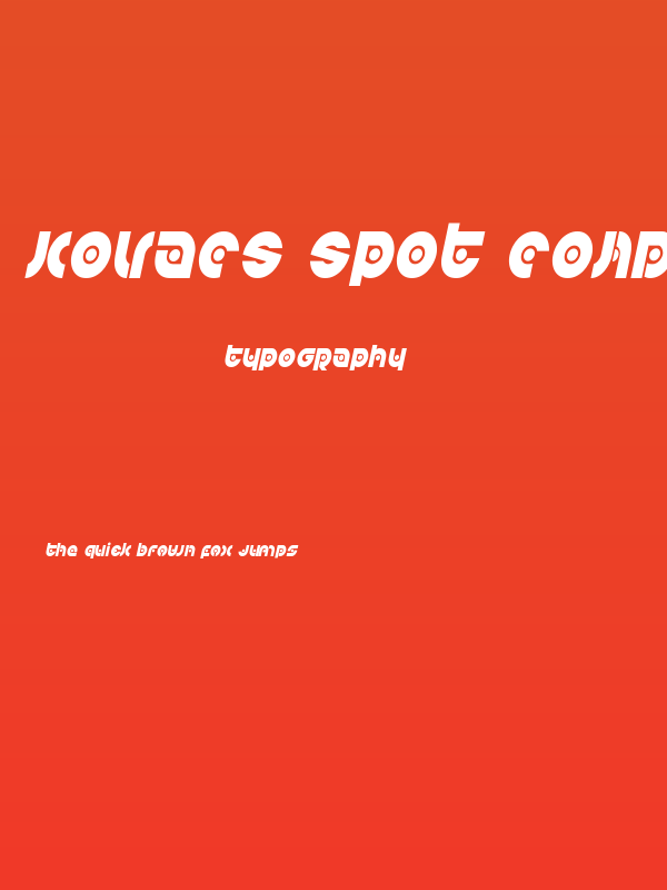 Kovacs Spot Condensed Italic Poster