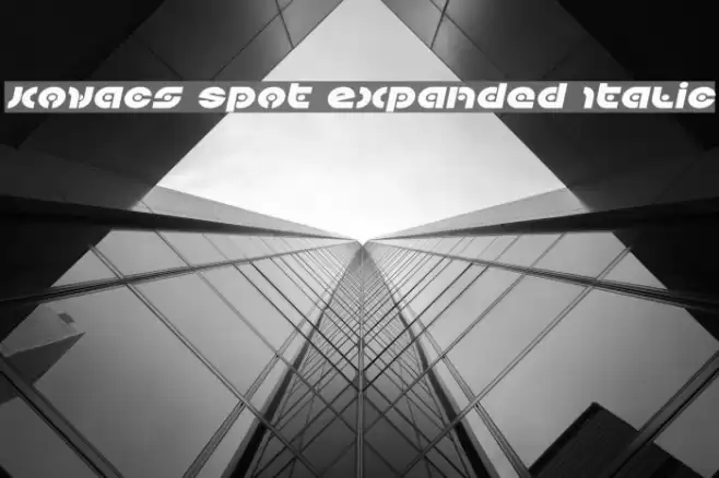 Kovacs Spot Expanded Italic Font examples
