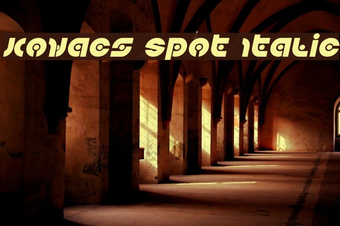 Kovacs Spot Italic Font examples