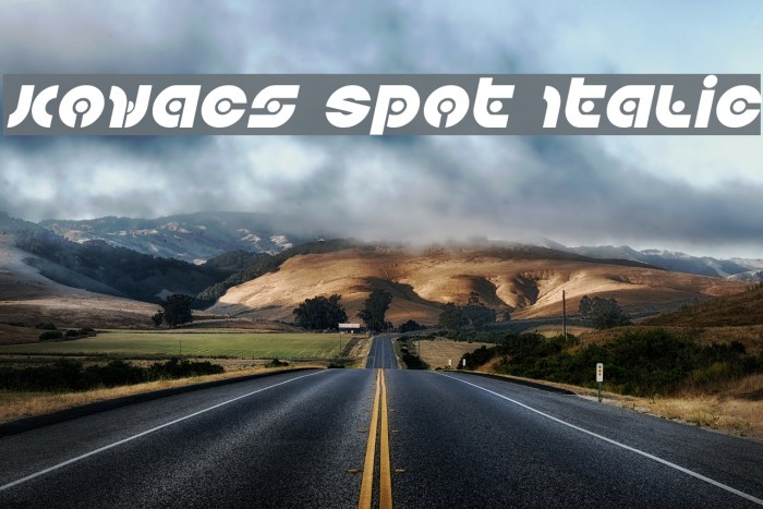 Kovacs Spot Italic Font examples