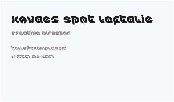 Kovacs Spot Leftalic Business Card