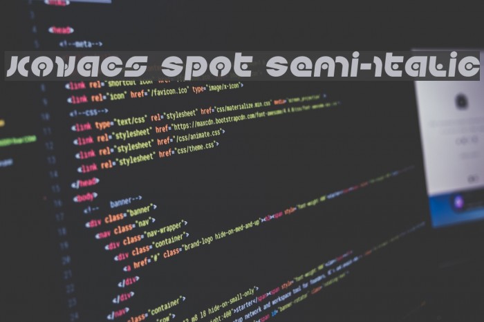 Kovacs Spot Semi-Italic Font examples