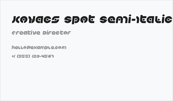 Kovacs Spot Semi-Italic Business Card